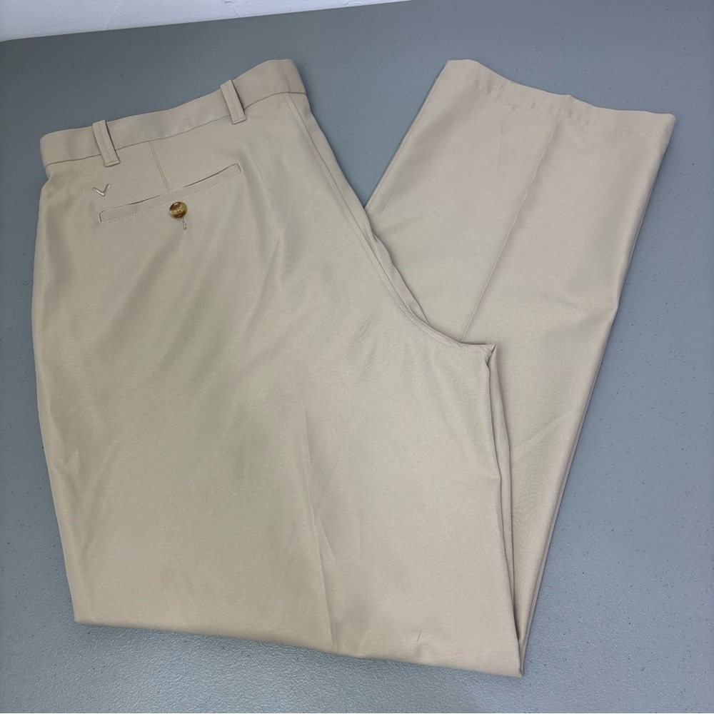 Callaway Neutral Khaki Tan Golf Pants Performance Men's 40X30 Athletic Casual